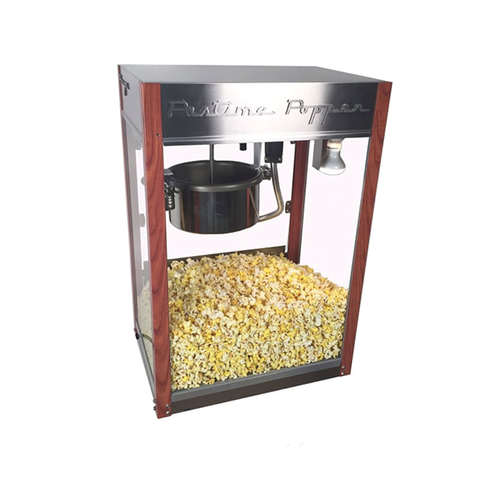 Paragon Popcorn Machine w/ 8 oz Kettle & Silver/Faux Wood Finish, 120v (1108720)