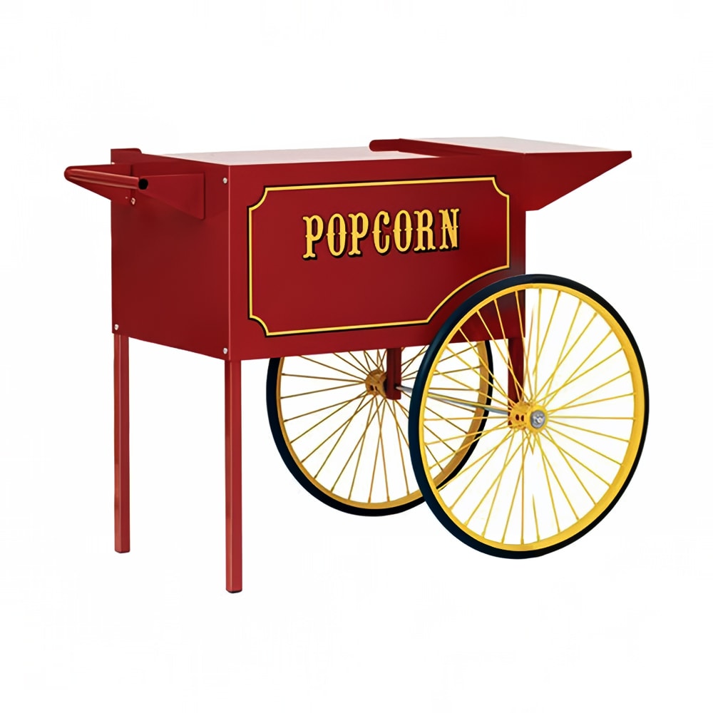 Paragon Large Popcorn Cart for Theater Pop 12 & 16 Ounce Poppers w/ Storage, Red (3090010)