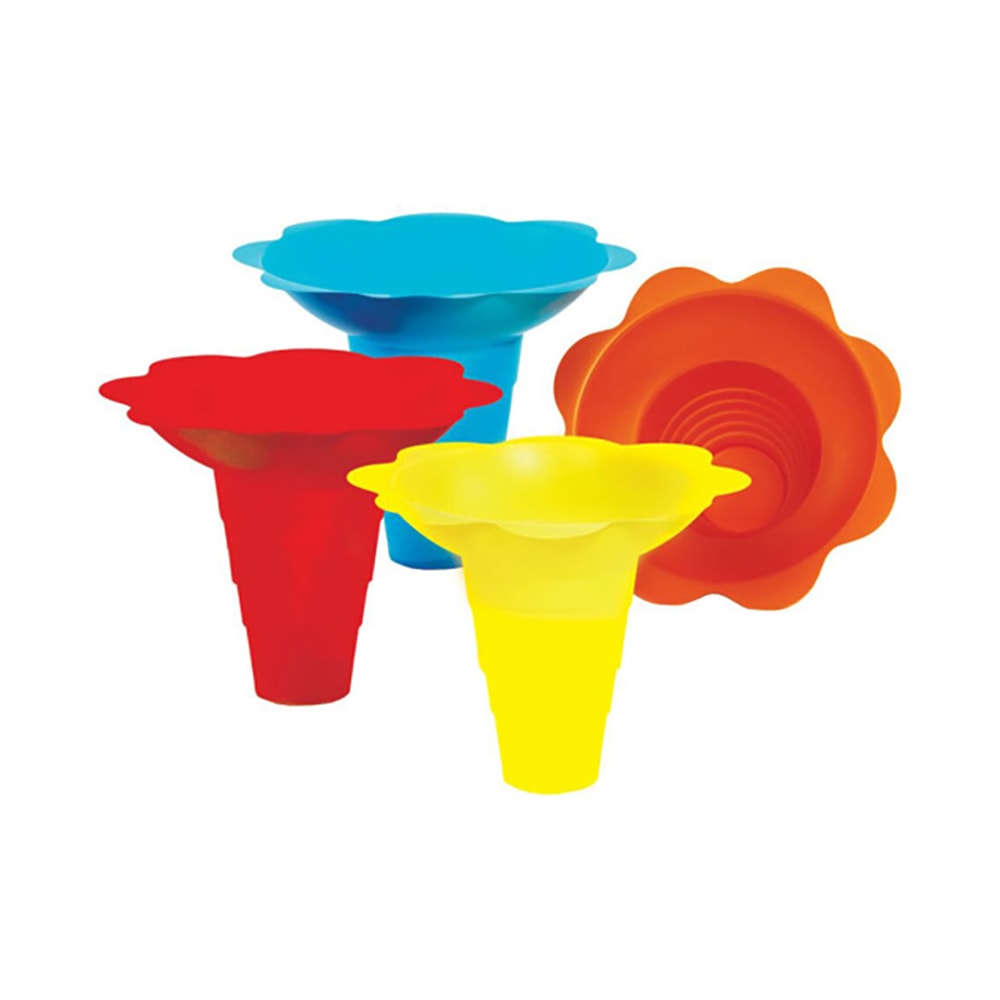 Paragon 12 oz Snow Cone Flower Drip Tray Cups - Plastic, Assorted Colors (6504)