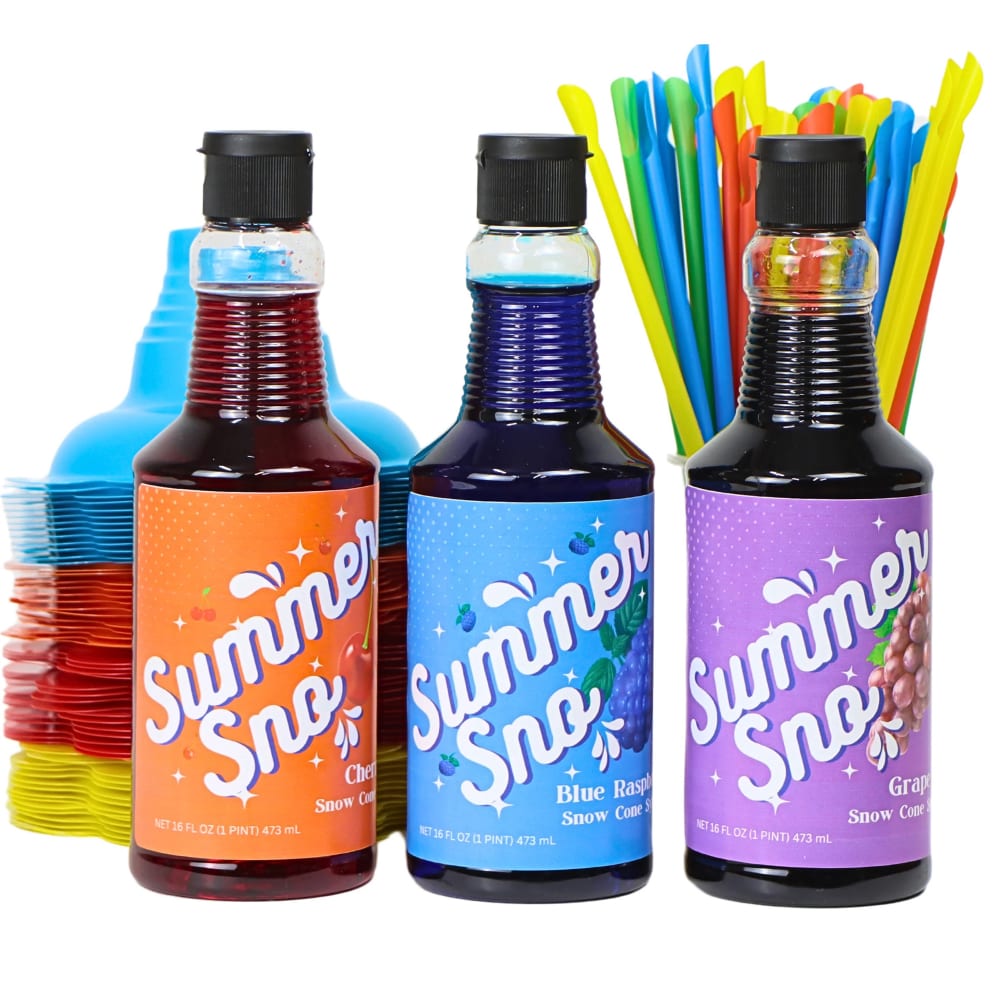Paragon 16 oz Summer Sno Snow Cone Syrup - Flavor Variety Pack (6675)