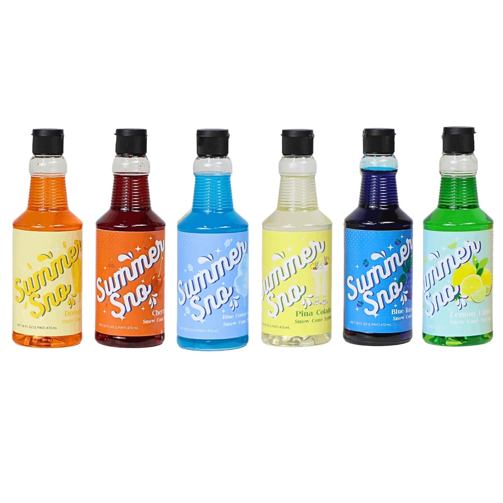 Paragon 16 oz Summer Sno Snow Cone Syrup - Flavor Variety Pack (6680)