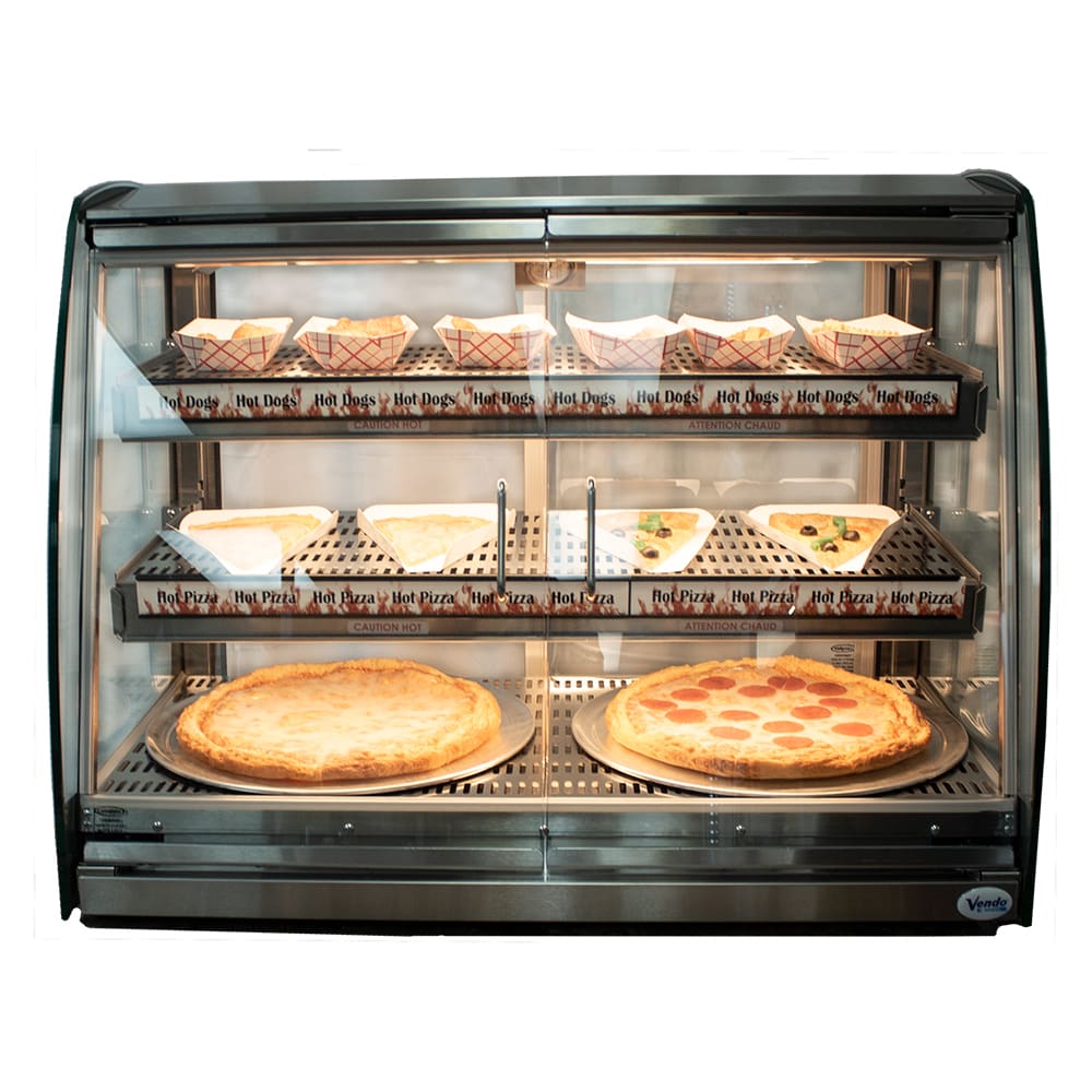SandenVendo 35 1/3" Dual Service Countertop Heated Display Case - (3) Shelves, 115v (HFDC00005)