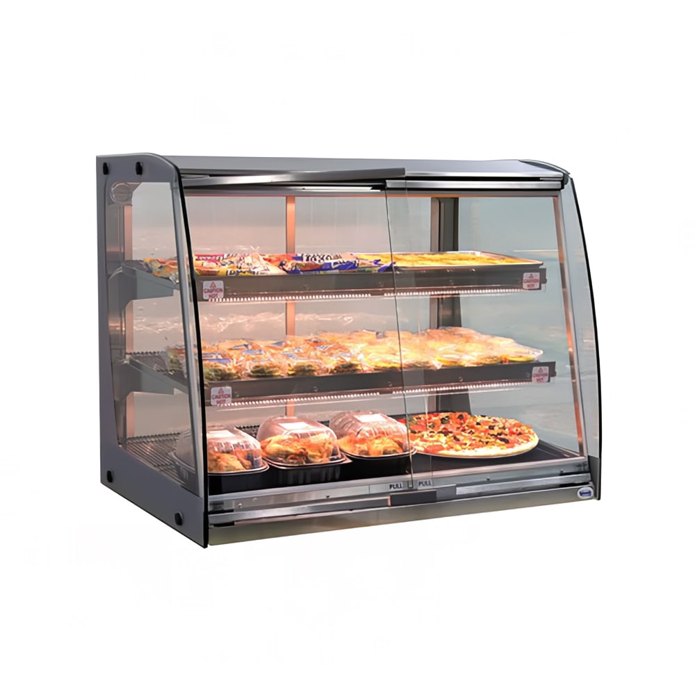 SandenVendo 42 7/10" Dual Service Countertop Heated Display Case - (3) Shelves, 115v (HFDHC0014)
