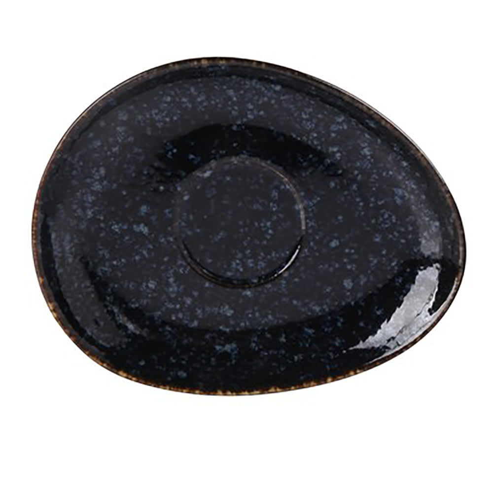 Yanco BL-002 6" Oval Saucer - Ceramic, Blue Star