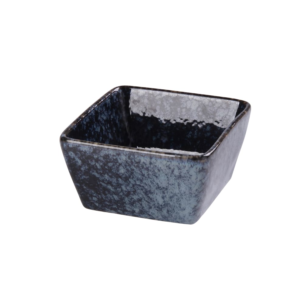 Yanco BL-4031 3 1/2 oz Square Sauce Dish - Ceramic, Blue Star