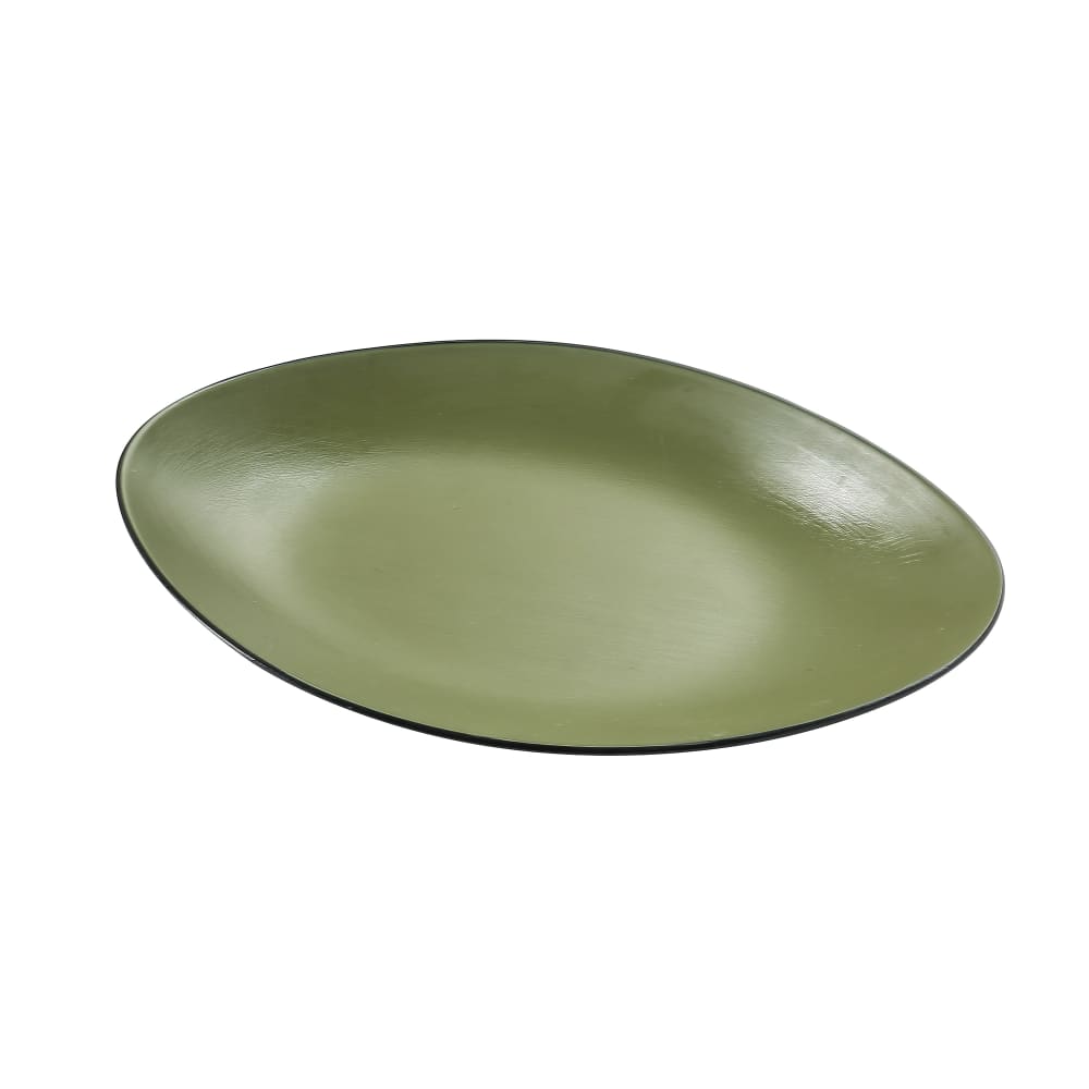 Yanco BM-209GR 9 5/8" x 6" Oval Melamine Dinner Plate - Green