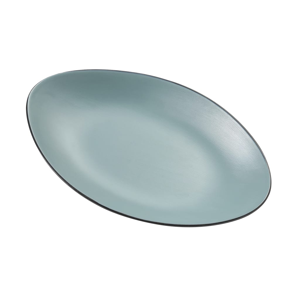 Yanco BM-209TL 9 5/8" x 6" Oval Melamine Dinner Plate - Teal