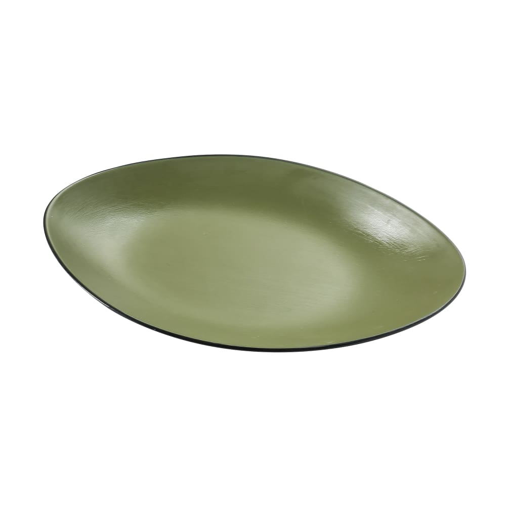 Yanco BM-211GR 11 1/2" x 7" Oval Melamine Dinner Plate - Green
