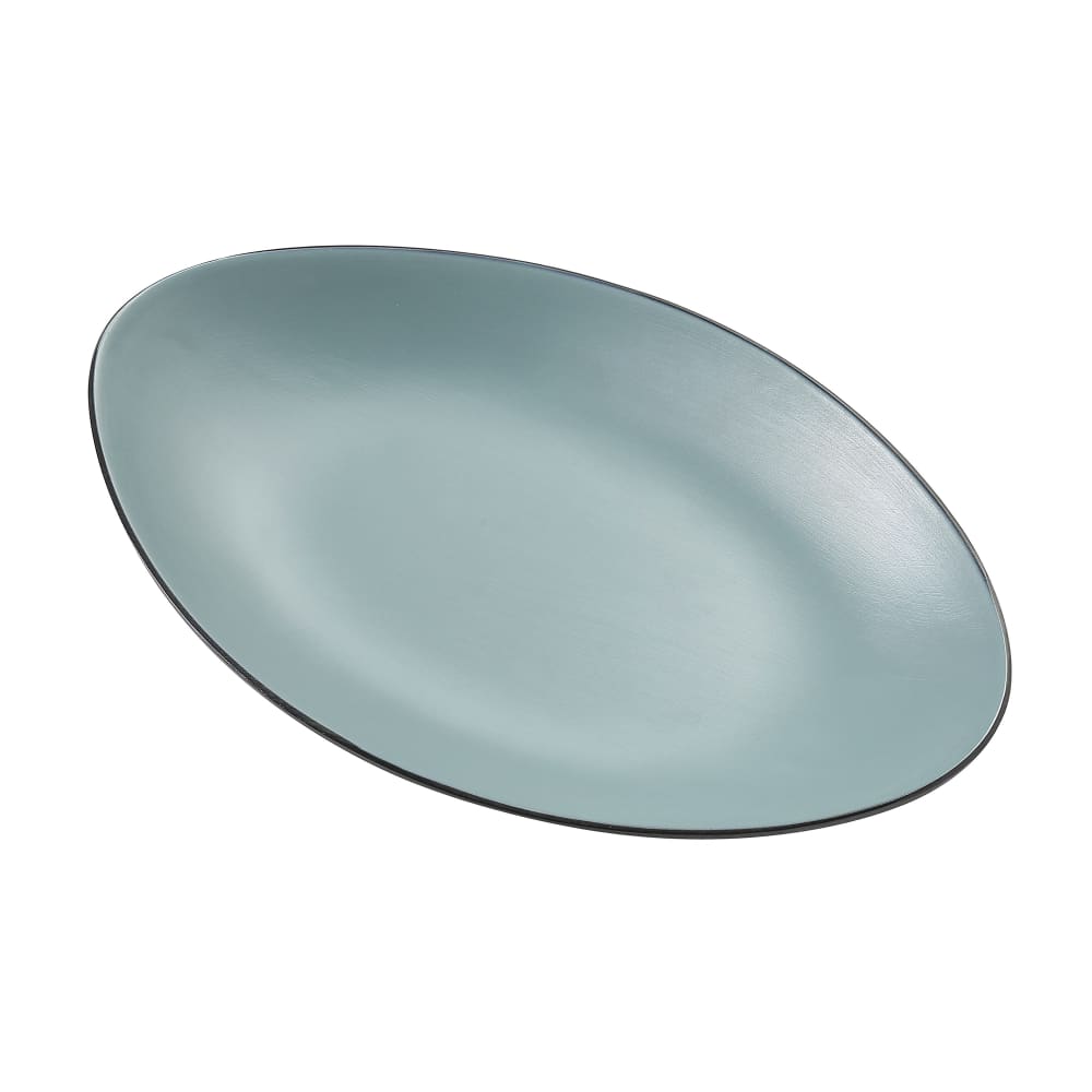 Yanco BM-213TL 13 1/2" x 8 1/2" Oval Melamine Dinner Plate - Teal