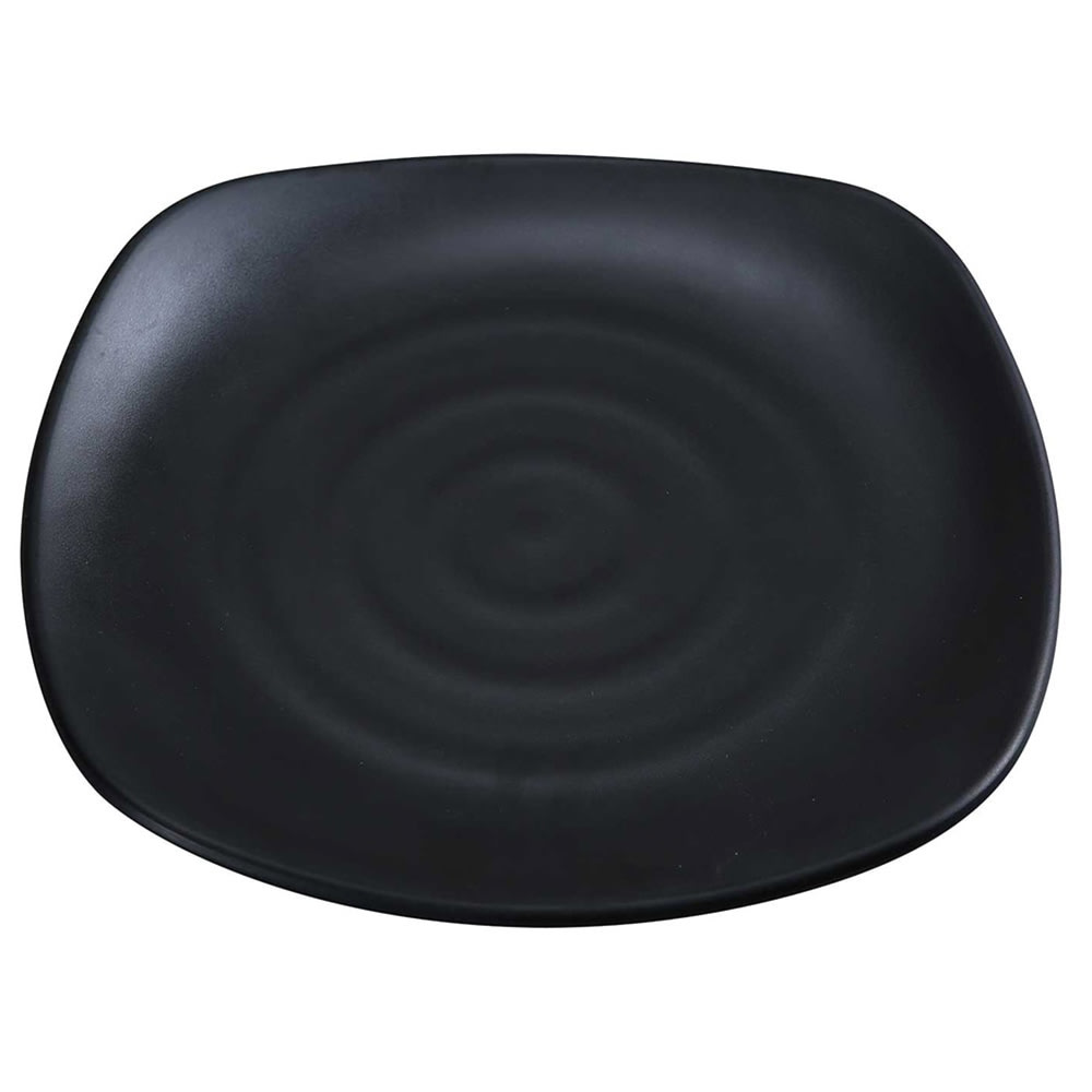 Yanco BP-1110 10" Square Melamine Plate, Black