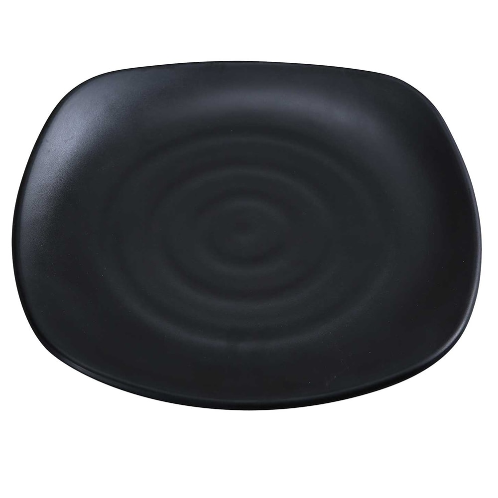 Yanco BP-1112 12" Square Melamine Plate, Black