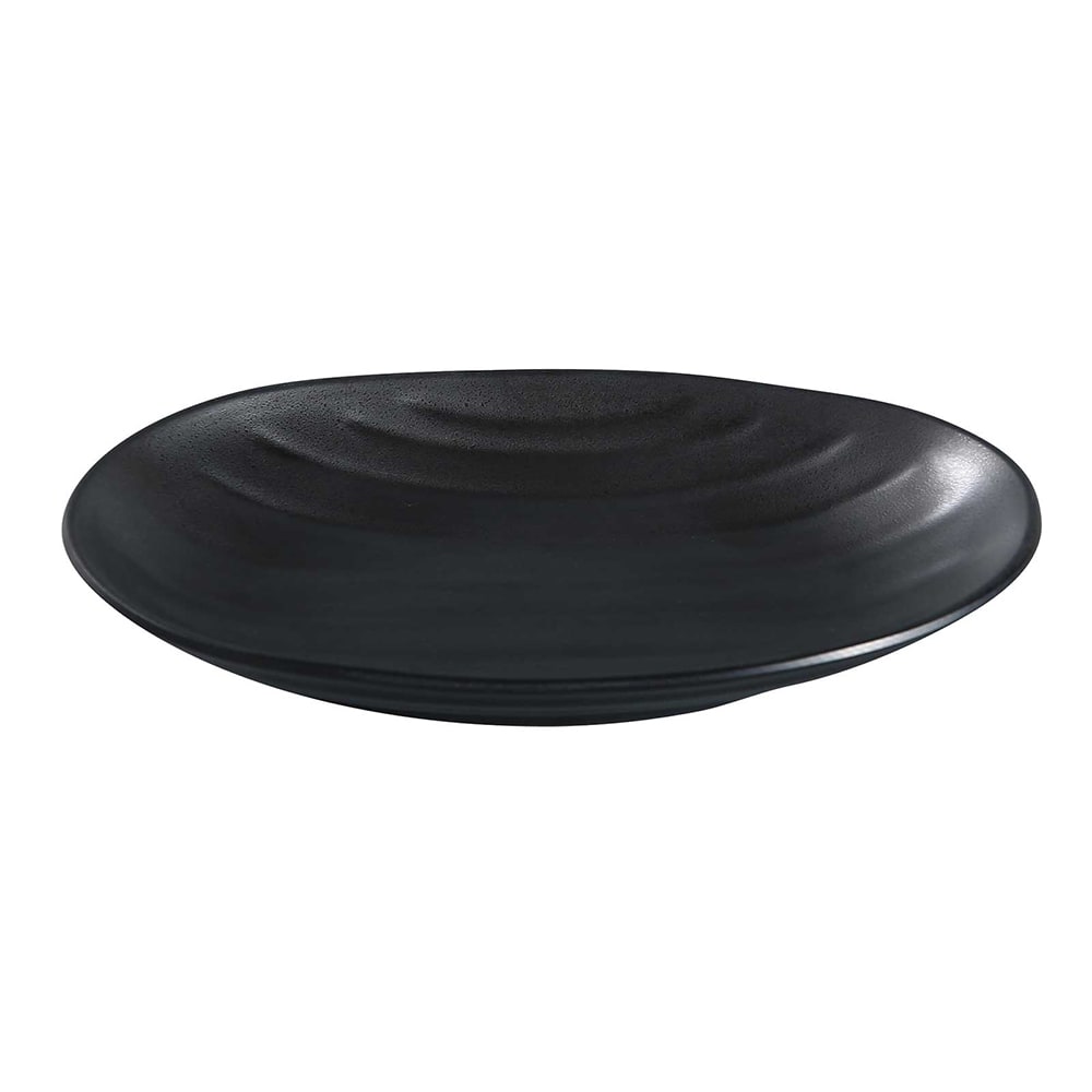 Yanco BP-2109 9 1/2" x 5 1/2" Oval Melamine Plate - Black