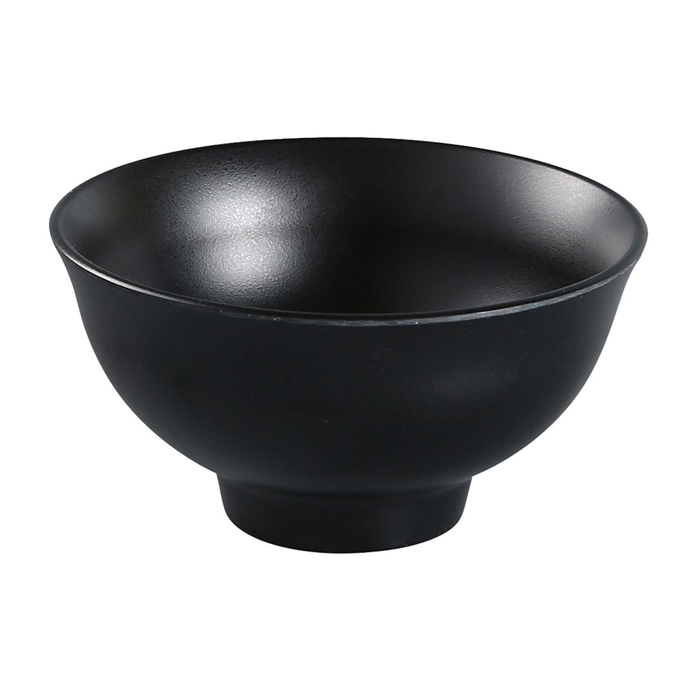 Yanco BP-3004 7 oz Round Melamine Rice Bowl, Black