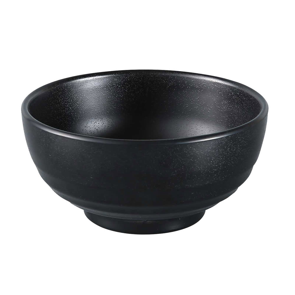 Yanco BP-3006 26 oz Round Melamine Woodong Noodle Bowl, Black