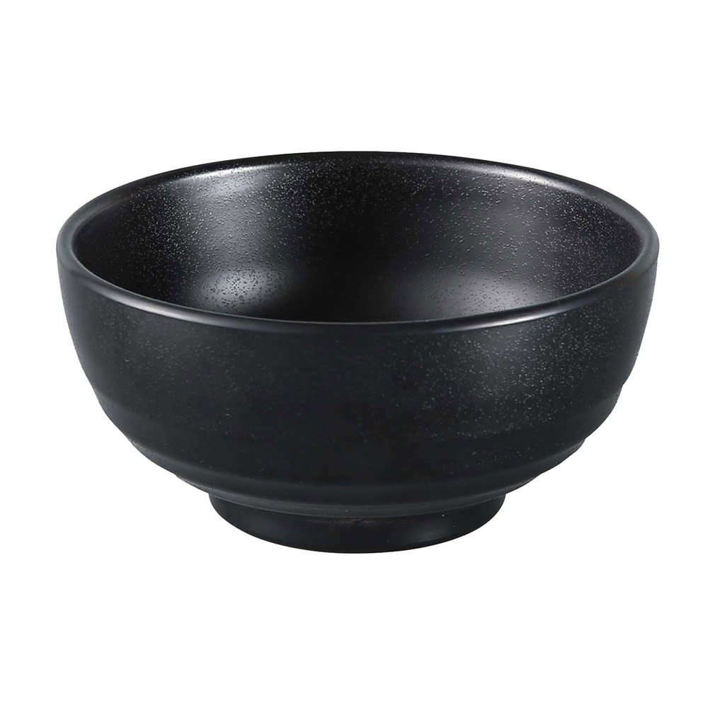 Yanco BP-3007 38 oz Round Melamine Woodong Noodle Bowl, Black