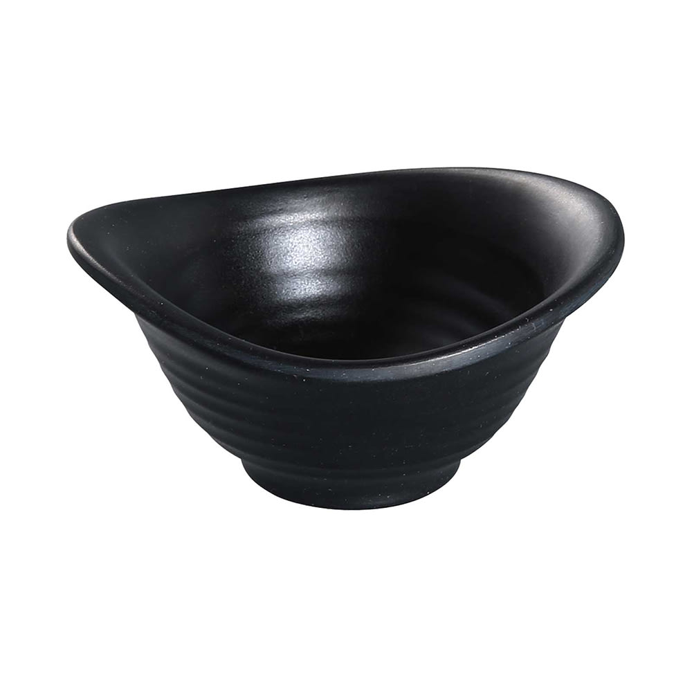 Yanco BP-3204 5 oz Irregular Melamine  Yuanbao Bowl, Black