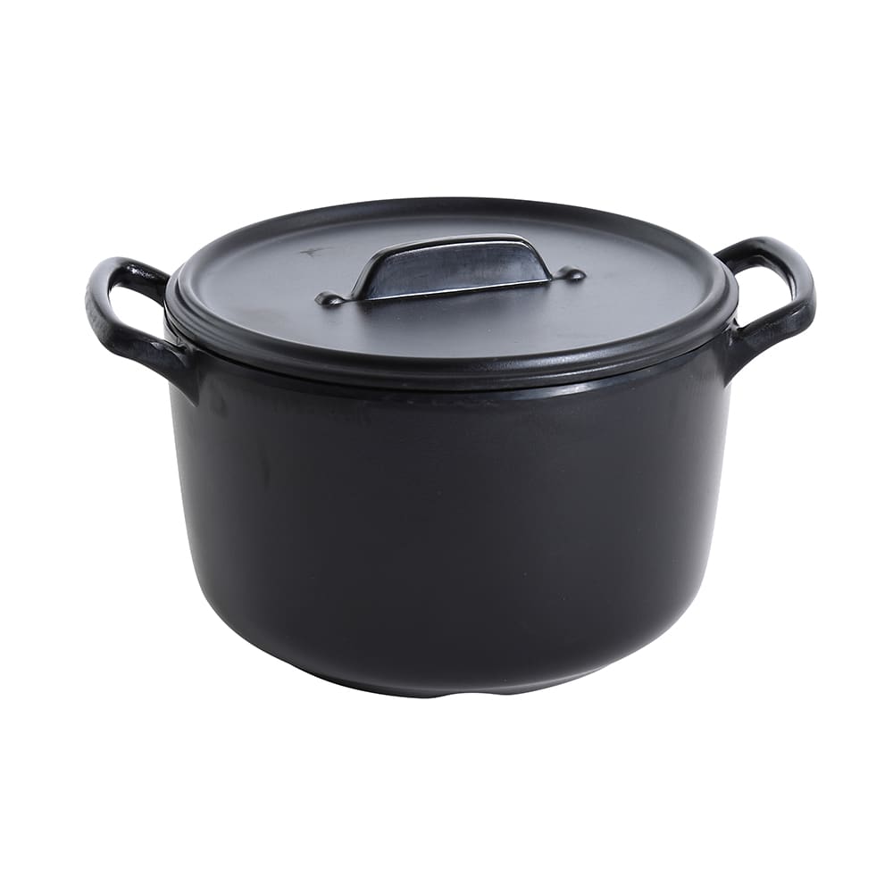 Yanco BP-4107 75 oz Round Melamine Bowl w/ Handles and Lid, Black