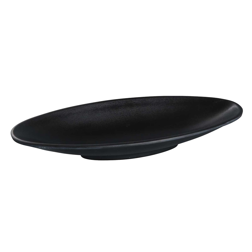 Yanco BP-4112 Boat Shaped Melamine Plate - 12" x 4 1/2", Black