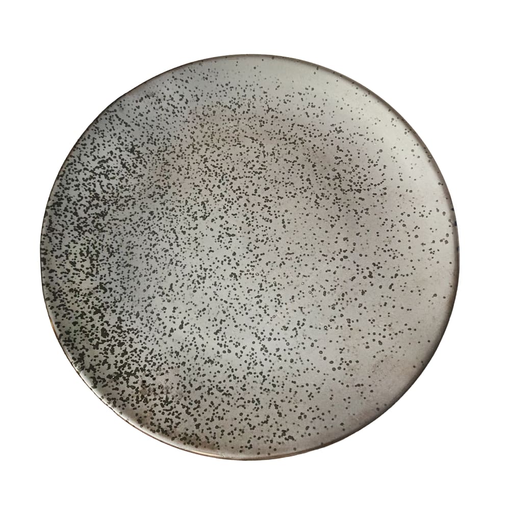 Yanco DB-107 7" Round Diamond Black Plate - Porcelain, Dark Bronze