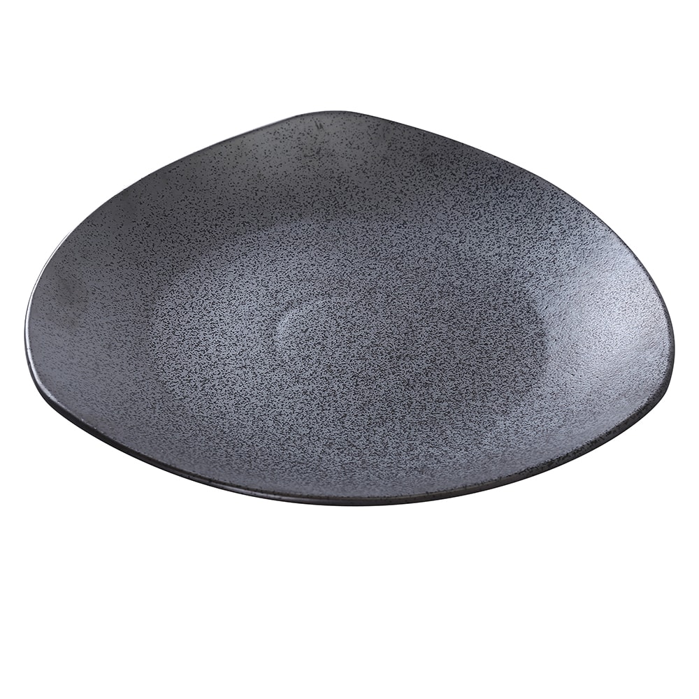 Yanco DB-210 10 1/2" Triangular Diamond Black Plate - Porcelain, Dark Bronze