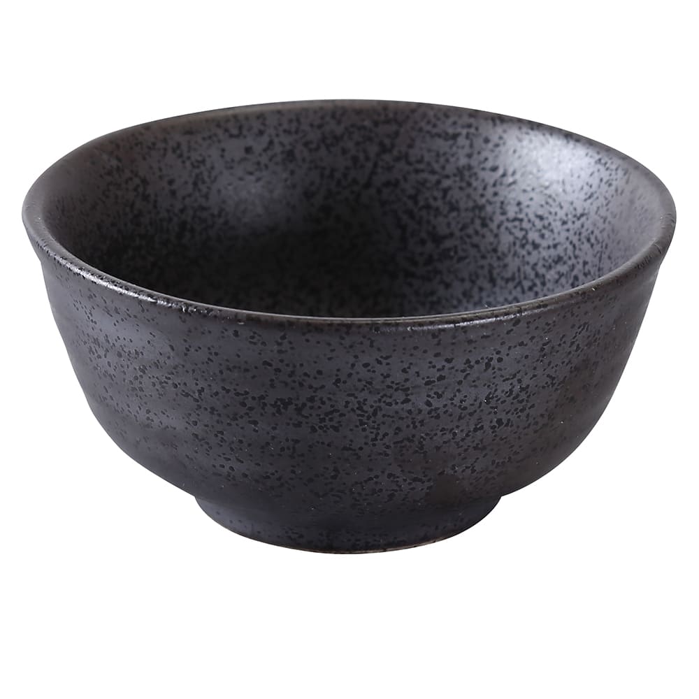Yanco DB-3005 10 oz Round Diamond Black Rice Bowl - Porcelain, Dark Bronze