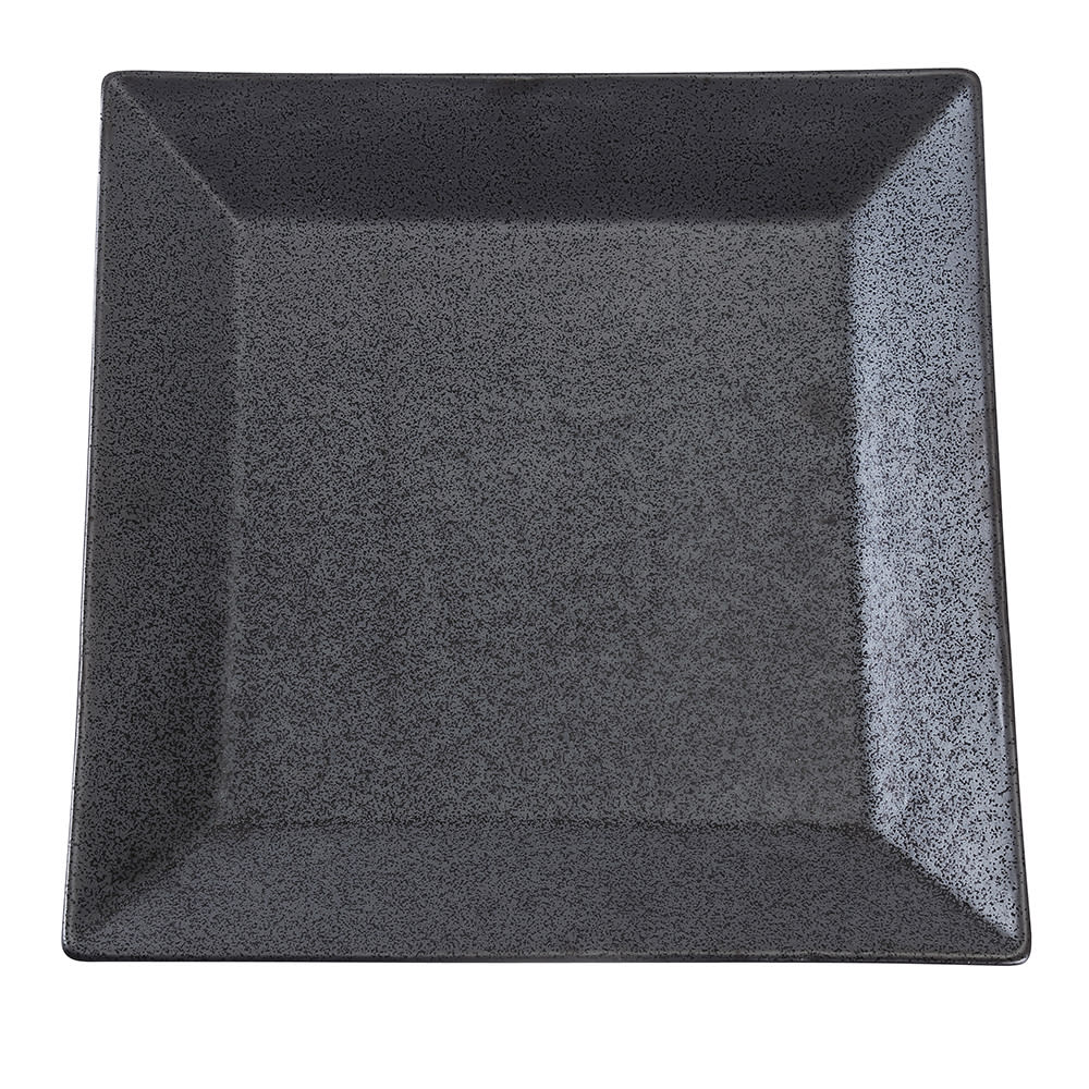 Yanco DB-508 8" Square Diamond Black Plate - Porcelain, Dark Bronze