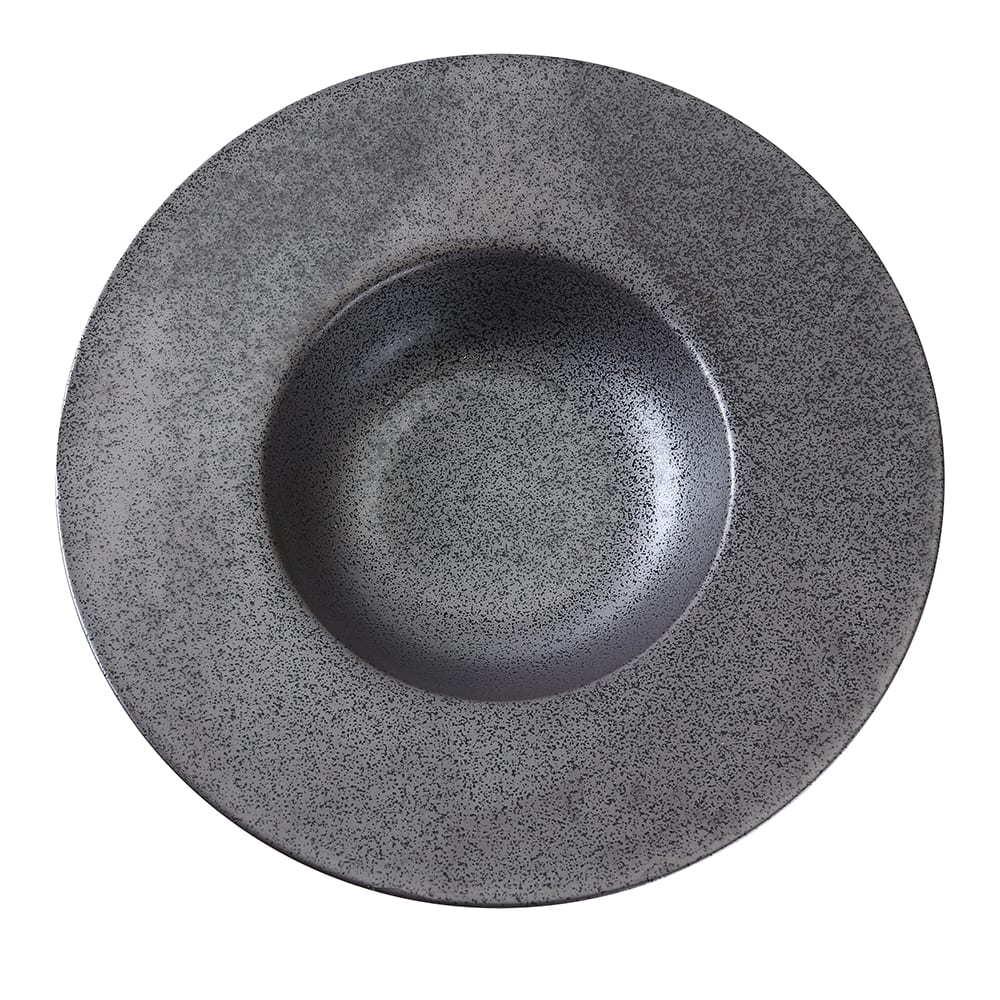 Yanco DB-610 10 oz Round Diamond Black Dessert Plate - Porcelain, Dark Bronze