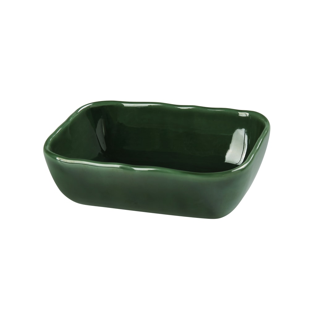 Yanco GG-303 2 oz Rectangular Salad Bowl - Ceramic, Green Gem
