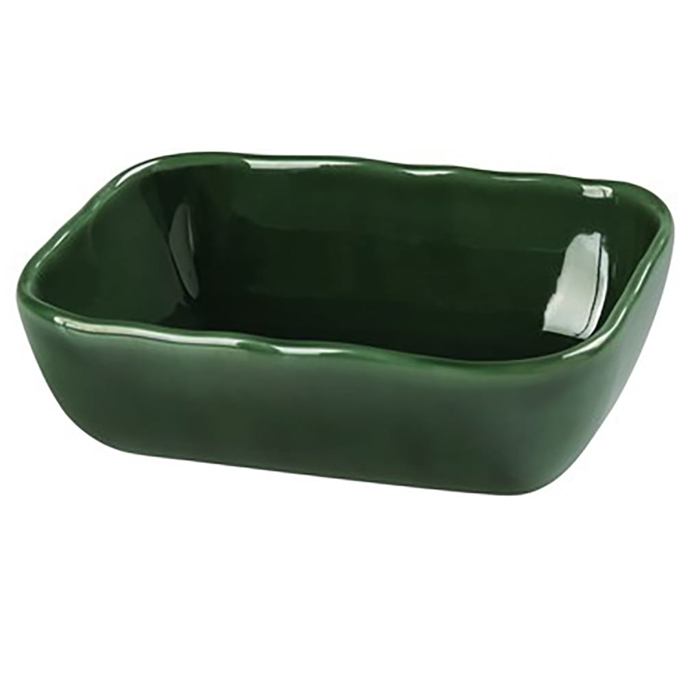 Yanco GG-305 10 oz Rectangular Salad Bowl - Ceramic, Green Gem