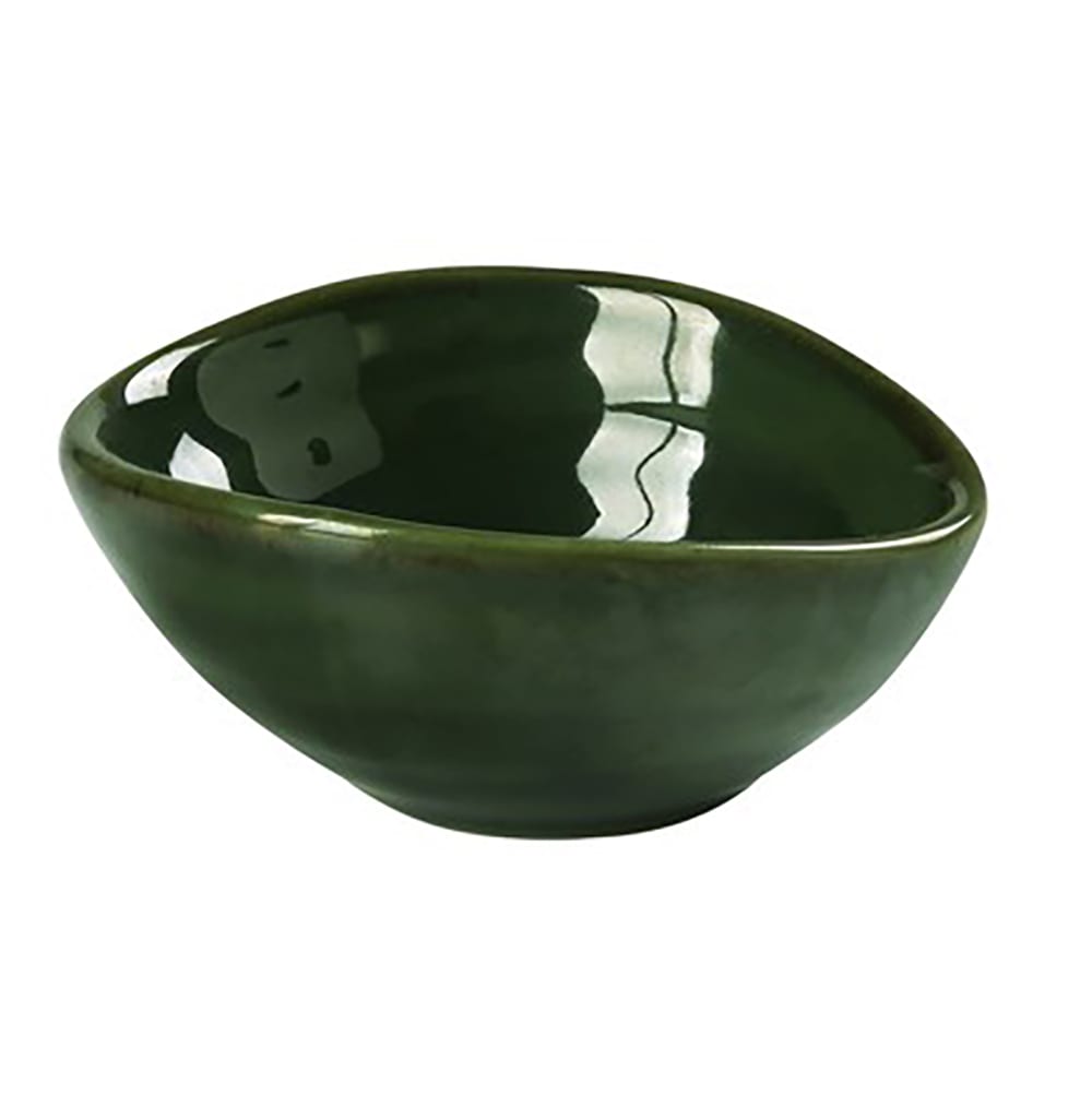 Yanco GG-804 2 oz Rectangular Sauce Dish - Ceramic, Green Gem