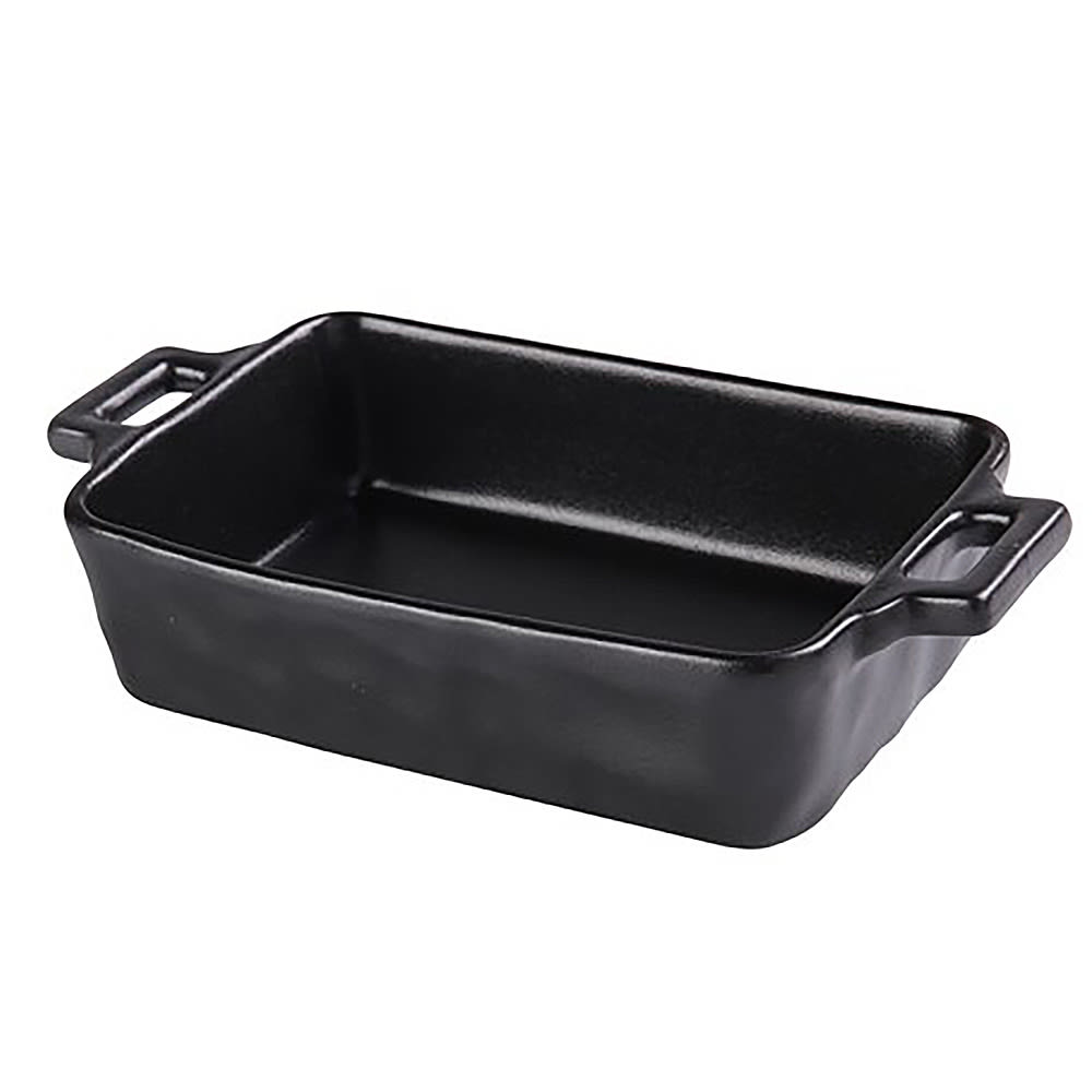 Yanco NB-910 25 oz Round Bake Dish w/ Handle - Ceramic, Noble Black
