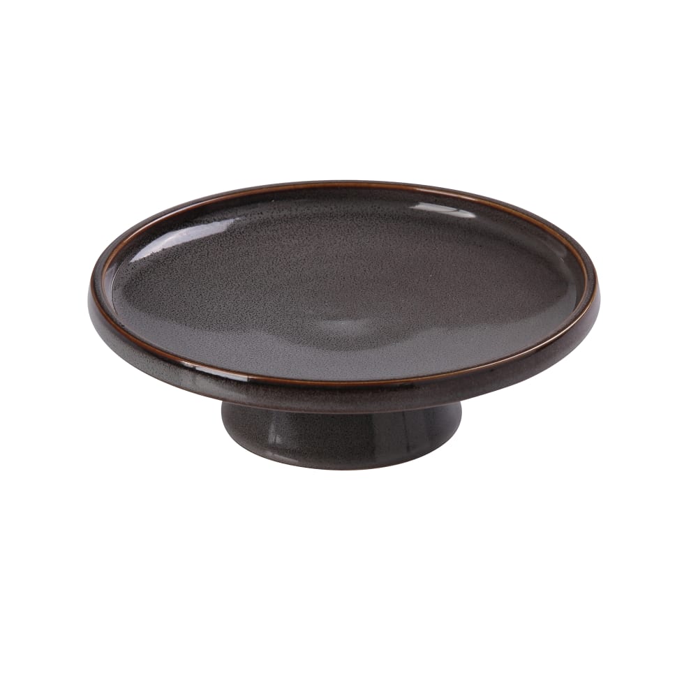Yanco PK-607 7 1/2" Round Dessert Plate w/ Stand - Ceramic, Gray