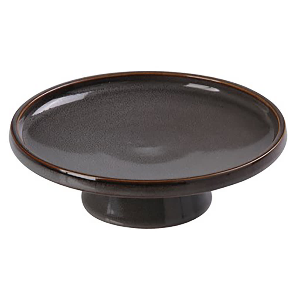 Yanco PK-609 9" Round Dessert Plate w/ Stand - Ceramic, Gray
