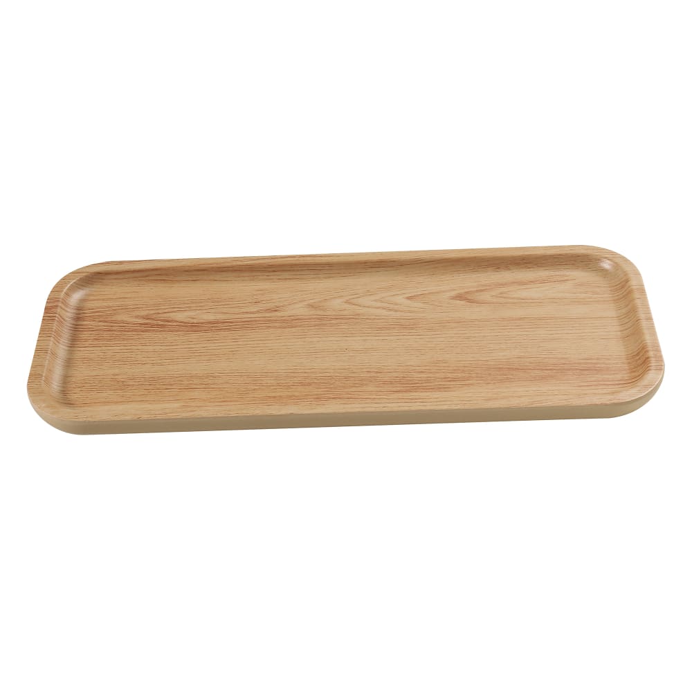 Yanco WD-2213 Rectangular Melamine Dinner Plate - 12 7/8" x 5", Golden Oak
