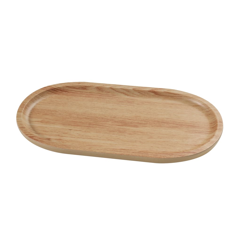 Yanco WD-2510 10 1/2" x 5 1/2" Oval Melamine Dinner Plate - Golden Oak