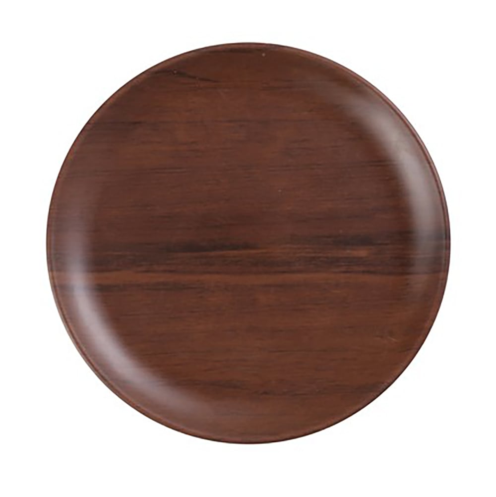 Yanco WL-111 11" Round Melamine Plate, Wood Grain