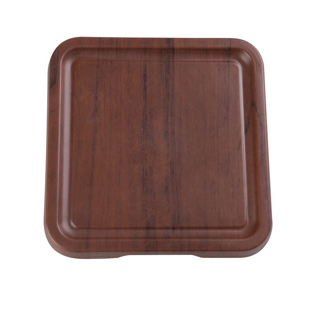Yanco WL-310 Melamine Tray w/ Foot - 9 1/2" x 9 1/2", Wood Grain