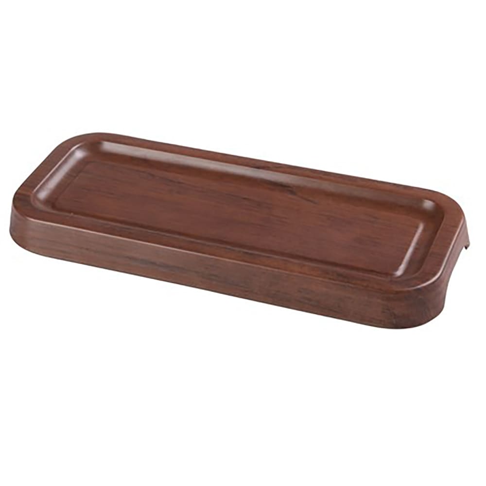 Yanco WL-414 Melamine Tray w/ Foot - 13 3/4" x 5", Wood Grain