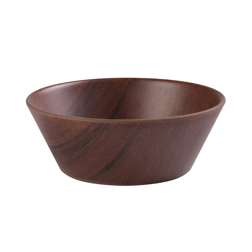 Yanco WL-506 18 oz Round Melamine Salad Bowl, Wood Grain