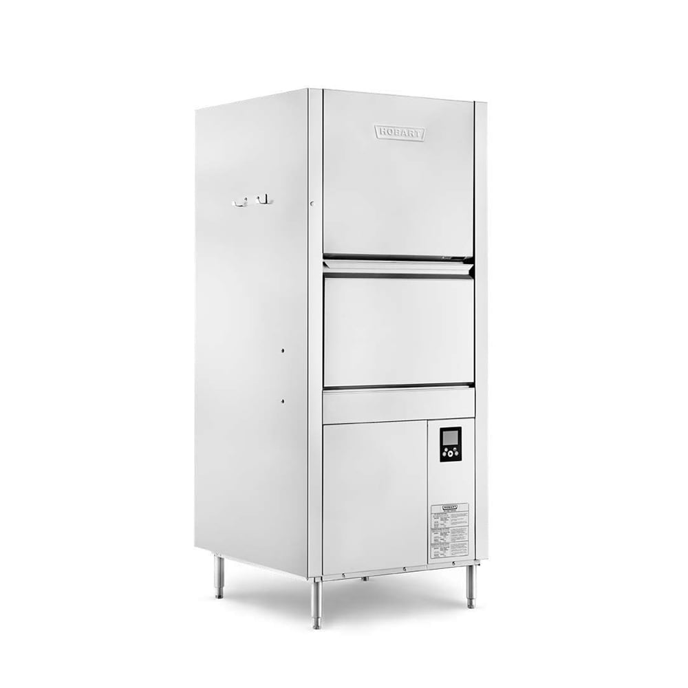 Hobart PW10N-BAS-1 High Temp Door Type Dishwasher w/ 20 Racks/hr Capacity, Built-in Booster, 208-240v/3ph