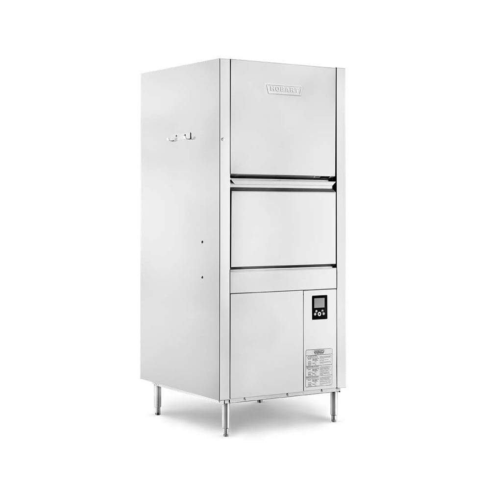 Hobart PW10N-BAS-2 High Temp Door Type Dishwasher w/ 20 Racks/hr Capacity, Built-in Booster, 480v/3ph