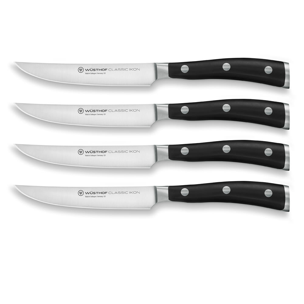 Wusthof 4 Piece Steak Knife Set w/ Black Handles (1120360401)