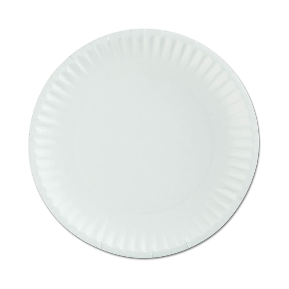 AJM Packaging Gold Label® 9" Disposable Plate - Paper, White (CP9GOEWH)