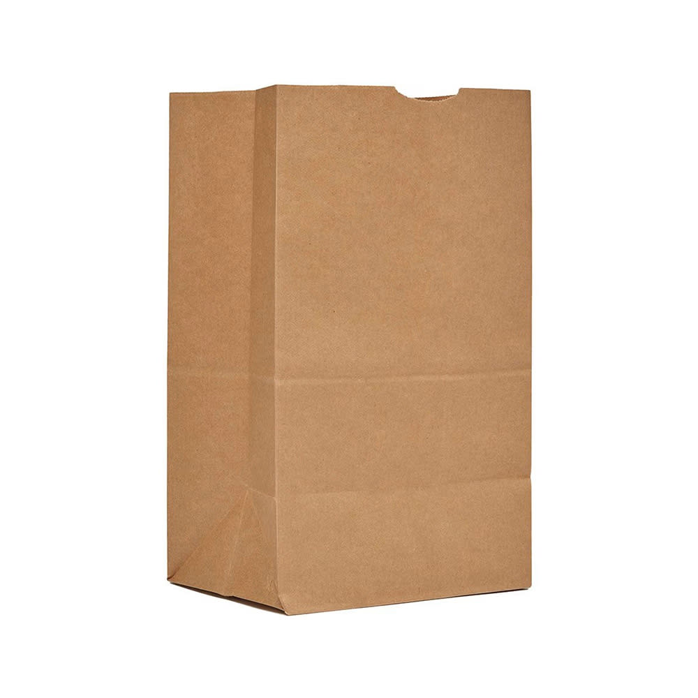 AJM Packaging Grocery Bag - 15 9/10" x 8 1/4", Kraft Paper (SQ40NP5C25)