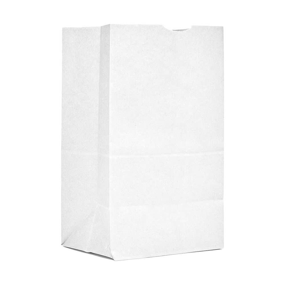 AJM Packaging Grocery Bag - 13 3/4" x 7 1/10", Paper, White (WB12NP5C)