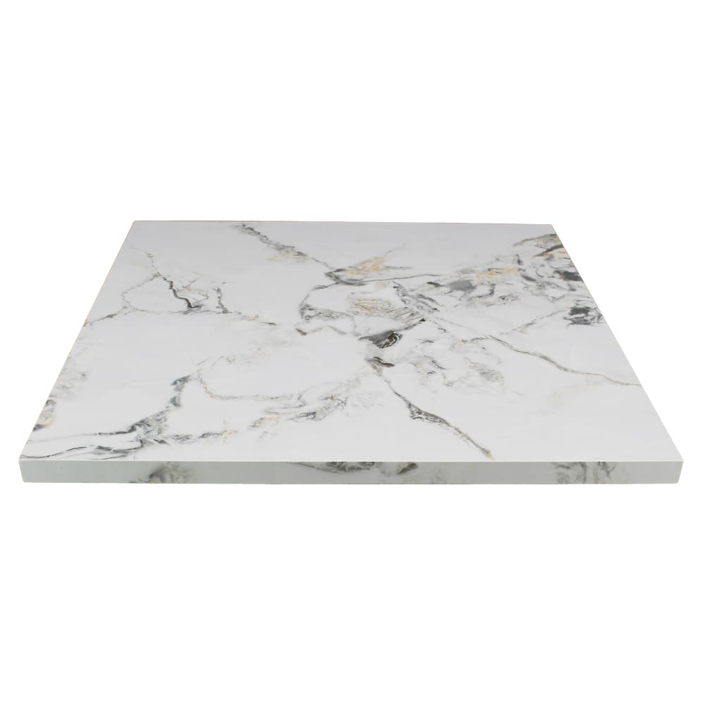 Art Marble 30" x 48" Rectangular Sintered Stone Table Top - Indoor/Outdoor, White Calacatta (P60030X48)