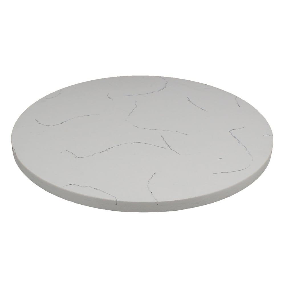 Art Marble 36" Round Quartz Table Top - Indoor/Outdoor, Carrera White (Q40136RD)