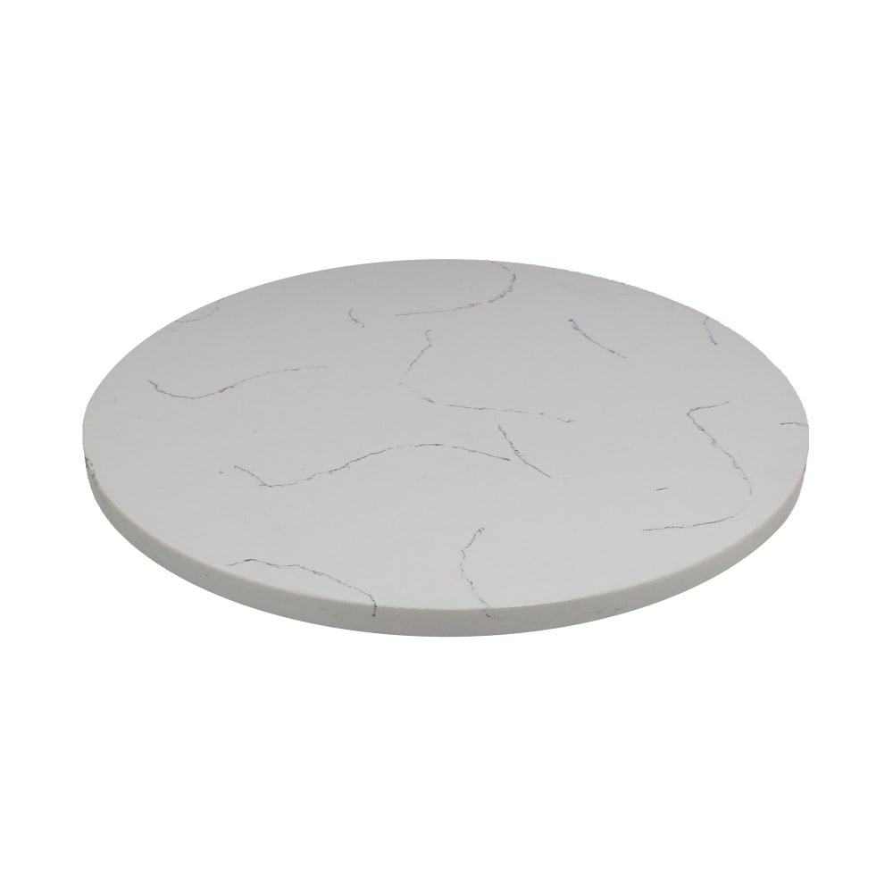 Art Marble 48" Round Quartz Table Top - Indoor/Outdoor, Carrera White (Q40148RD)