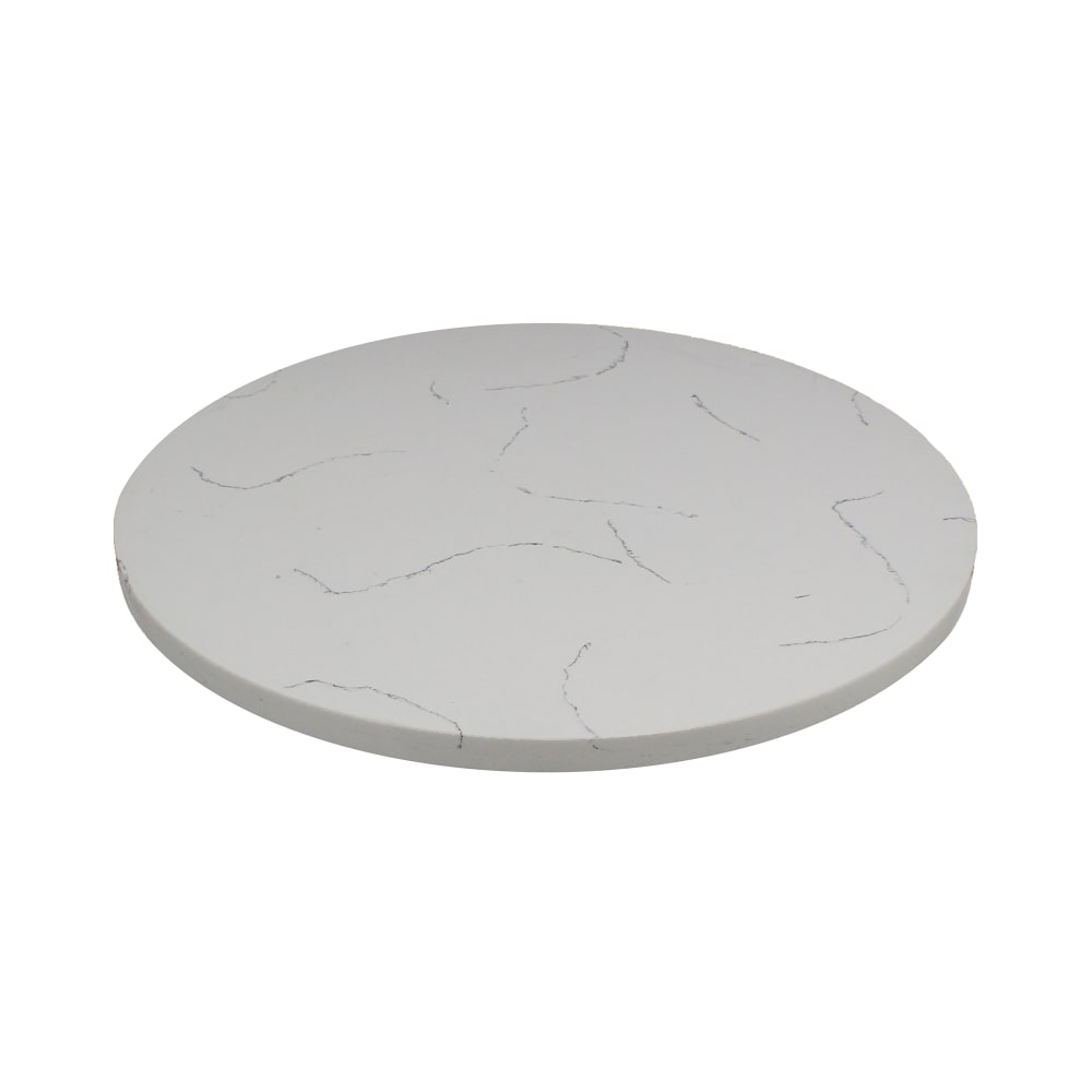 Art Marble 54" Round Quartz Table Top - Indoor/Outdoor, Carrera White (Q40154RD)