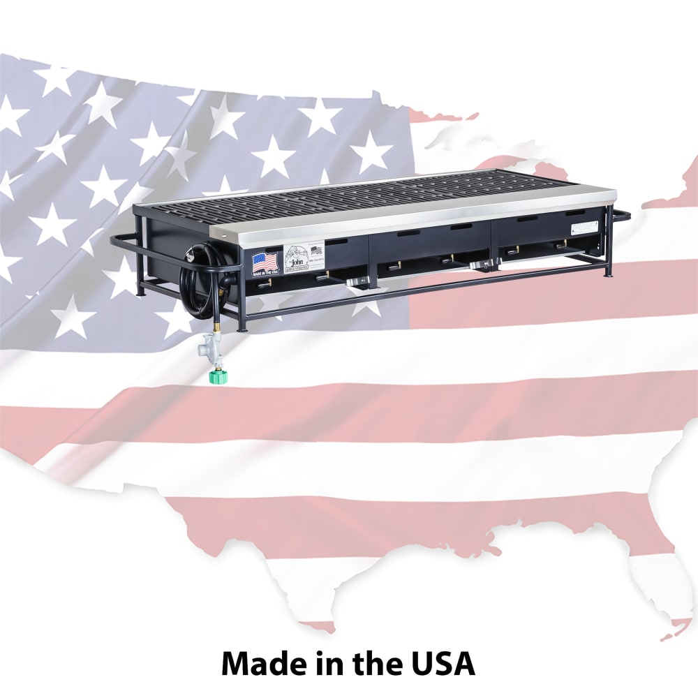 Big John Grills 6-Burner Portable Gas Grill w/ Cast Iron Grates (A3P-LPCI)